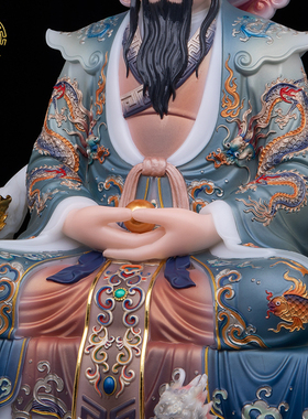 汉白玉三清祖师神像太上老君摆件