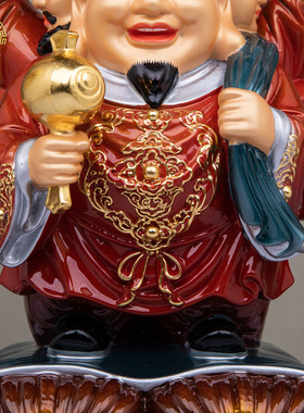 密宗三面大黑天财神像桌面摆件