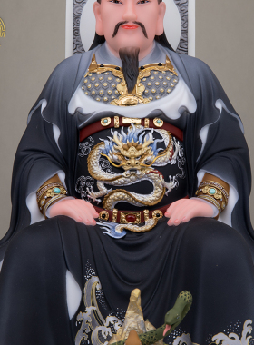汉白玉真武大帝神像工艺摆件
