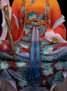 汉白玉泰山奶奶神像桌面摆件
