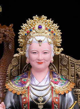 东北九龙椅黑老太神像供奉摆件