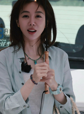 中餐厅姜妍同款彩色水晶串珠发圈女高级感丸子头扎发头绳新款皮筋