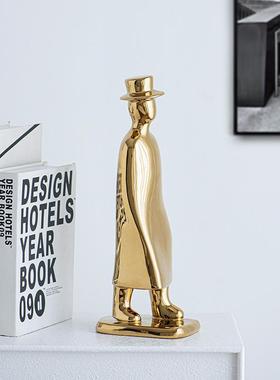 创意抽象彩色马赛克人物摆件