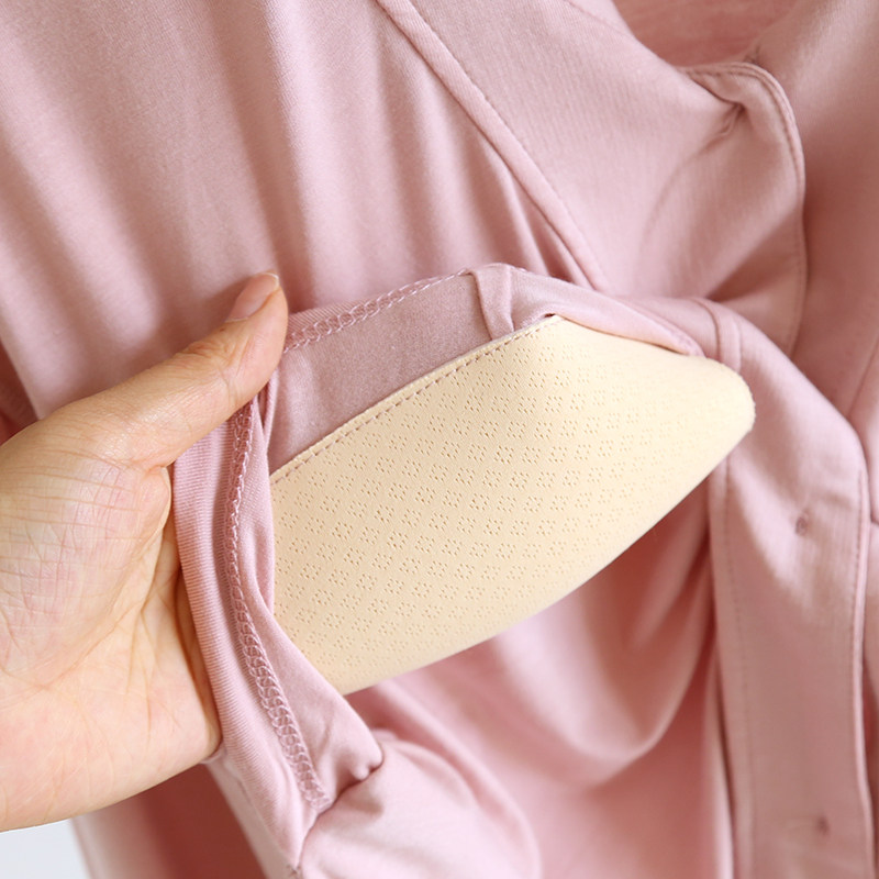 新款莫代尔带胸垫睡衣女春夏季薄款免文胸长袖套装休闲大码家居服,淘宝优惠券,粉丝福利购,淘宝优惠卷