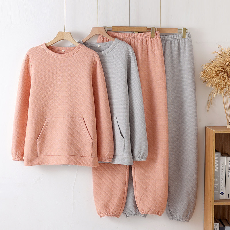 秋冬纯棉空气层夹棉睡衣套装女男士加厚保暖卫衣情侣家居服可外穿,淘宝优惠券,粉丝福利购,淘宝优惠卷