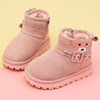 Children's genuine leather snow boots, girls' cotton boots, 2025 winter new style, velvet and thickened snow cotton, boys' shoes, cotton shoes