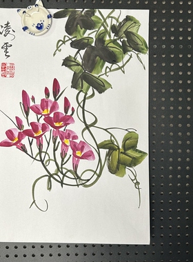 云南大理剑川古城居民大门春节手绘年画花鸟鱼虫装饰画茶室国画