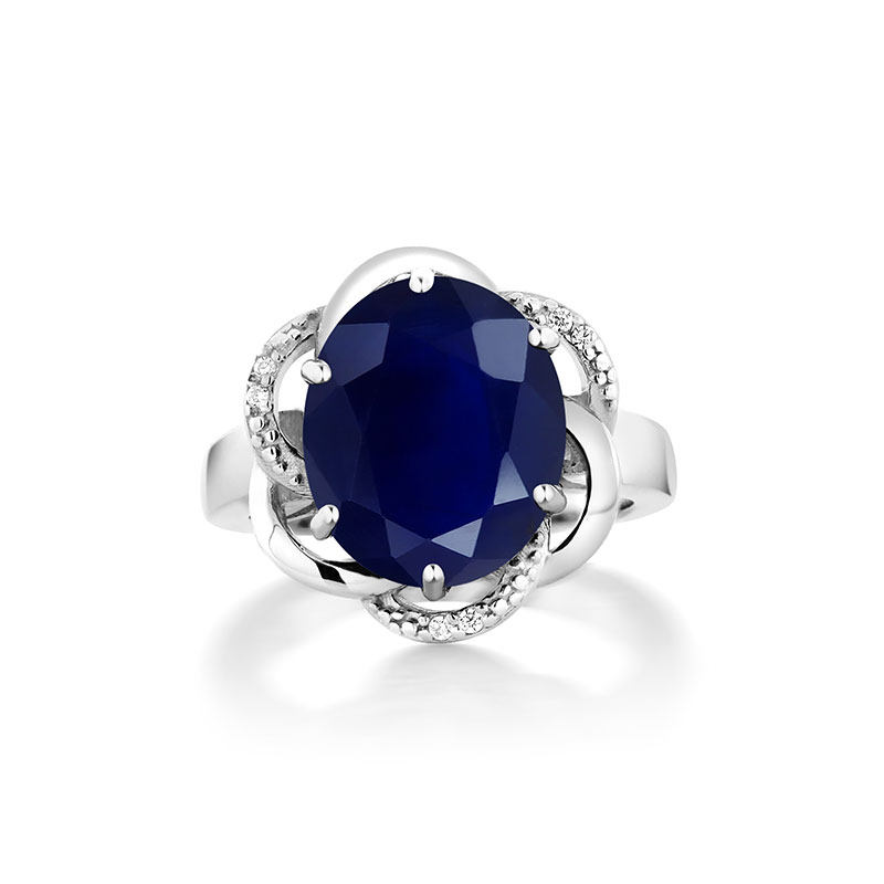 gsk镶5.07克拉天然蓝宝石彩色女戒 gemstoneking海外手饰