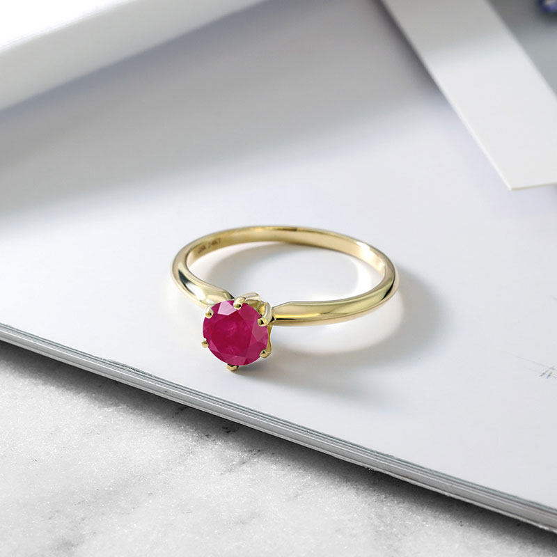 gsk红宝石14k金1克拉彩色女戒 gemstoneking海外手饰