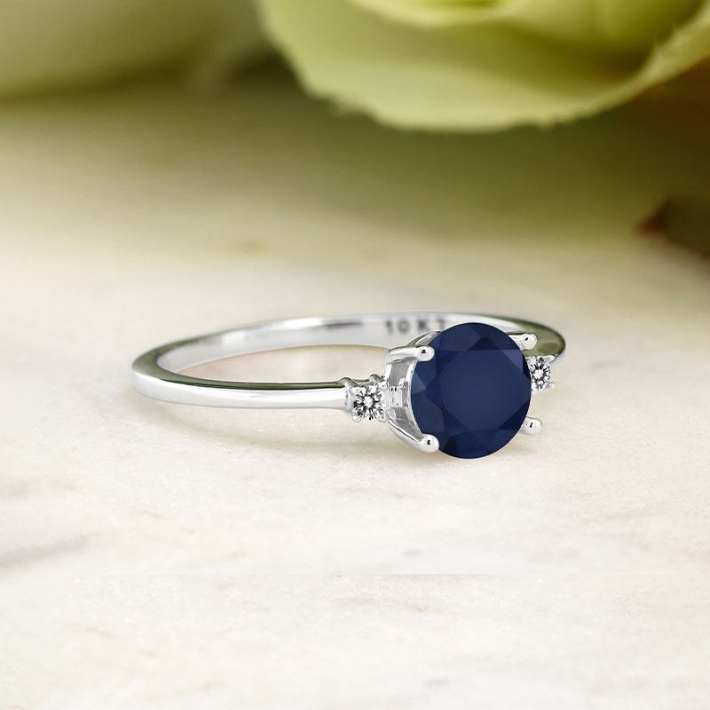 gsk蓝宝石10k金镶1.03克拉女戒 gemstoneking海外手饰