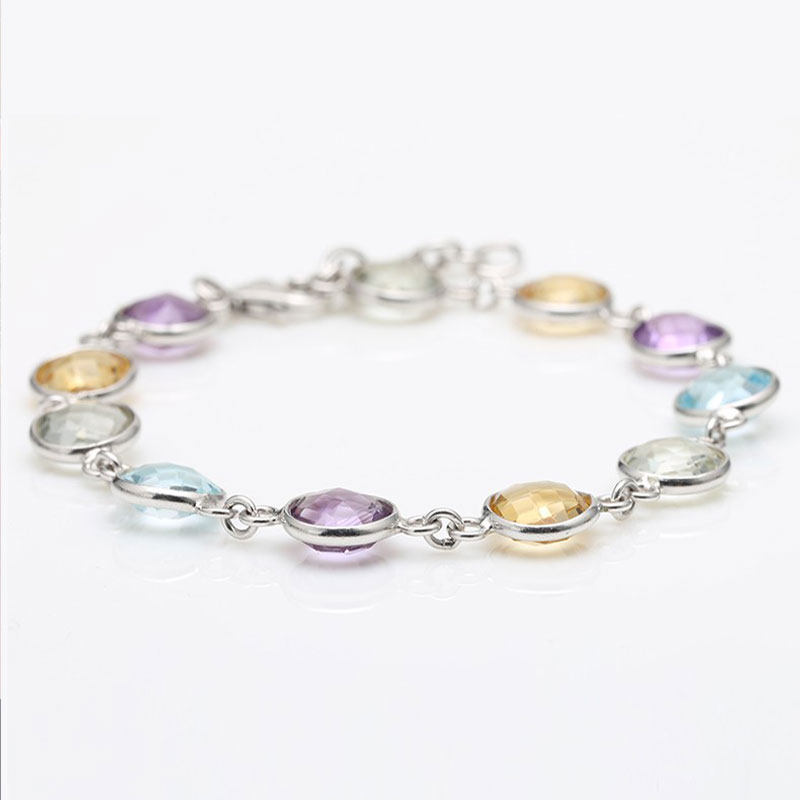 gsk女夏小众设计925纯银镶25手链 gemstoneking海外手链