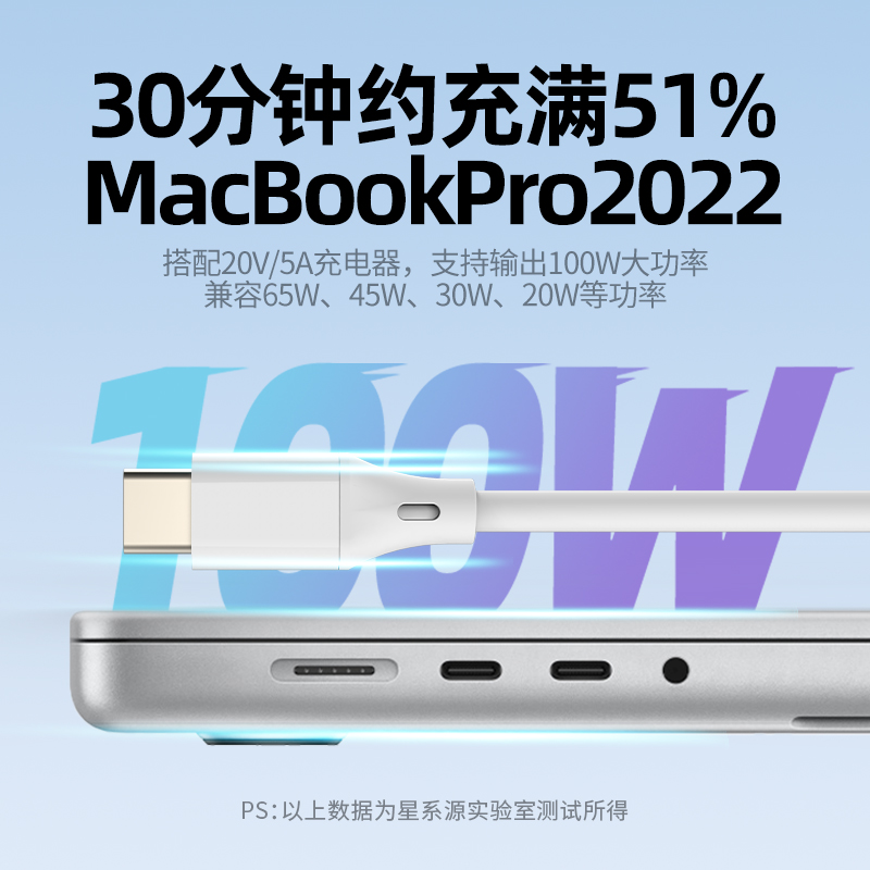 星系源适用苹果iphone15充电线5A100w超级快充线usbc双头typec快充线ipad适用笔记本平板mini6安卓手机ctoc线 - 图0