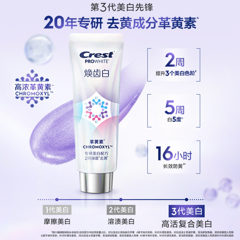 佳洁士热感溶渍美白牙膏抗糖3d炫白减少牙垢牙渍官方旗舰正品