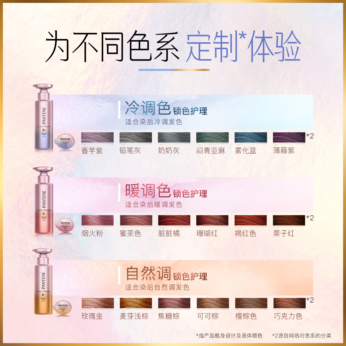 宝洁官方旗舰店潘婷固色洗发水露小彩蛋护色锁色改善烫染毛躁受损氨基酸0
