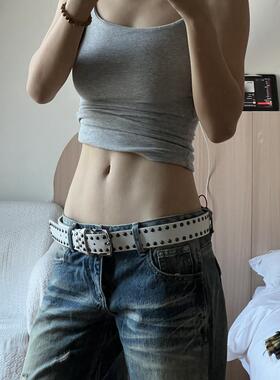 Darkblue男女铆钉金属朋克腰带