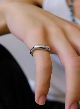 Darkblue男女通用黄铜小众戒指