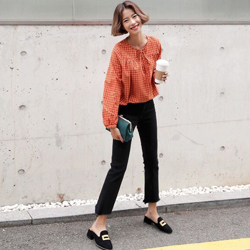 2020春秋新款黑色高腰宽松牛仔裤 冰雪丹尼牛仔裤