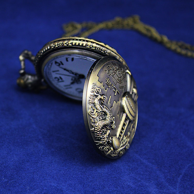 怀表男学生考试用复古翻盖机械儿童 木川怀表