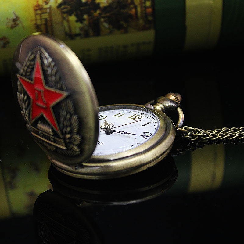 经典复古翻盖男女老人怀表挂链表 木川怀表