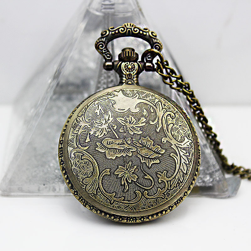 生肖牛翻盖复古大字男女士石英怀表 木川怀表