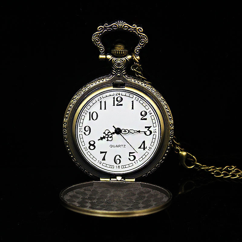 夜光复古翻盖老人学生表纪念石英表 木川怀表