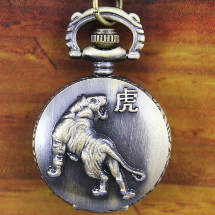 怀表男学生考试用复古翻盖机械儿童 木川怀表