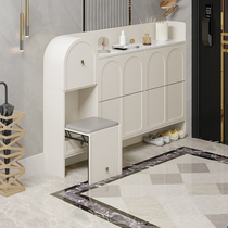 Cream Wind Ultra Slim Flipper Shoe Cabinet 17cm Narrow Home Doorway 2022 New Entrance Suxuan Guan Shoes Cabinet With Stool