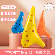 Pottery Flute Musical Instrument 12 Holes Resin Childrens Anti-Fall Beginners in the Acoustic AC Tune Elementary School Students Pottery and Clay Musical Instruments