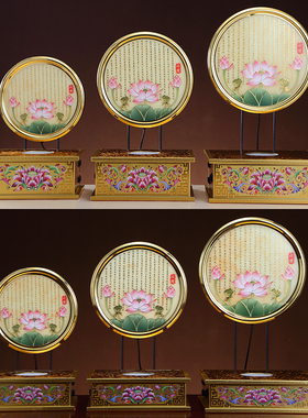 佛像发光背景灯珐琅彩方形神垫