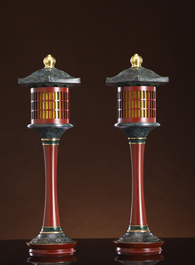 圆通纯铜供奉中式客厅供具全套