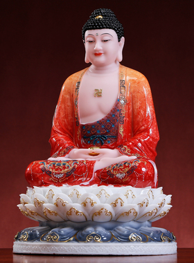 汉白玉石雕释迦牟尼佛像供奉菩萨