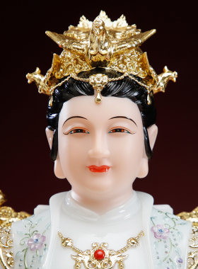 汉白玉三霄娘娘神像摆件三霄圣母