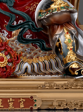 纯铜彩绘道家王灵官神像火神天尊