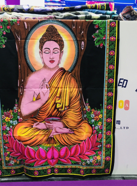 印度壁画装裱画芯平安招财传统布画壁挂布象鼻神佛祖湿婆神希瓦