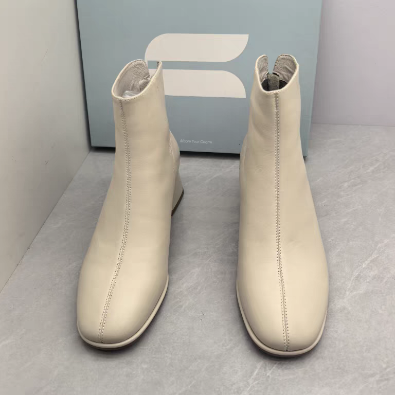 Comely康莉撤柜断码秋季真皮时装靴方头粗中跟后拉链短靴女瘦瘦靴,淘宝优惠券,粉丝福利购,淘宝优惠卷