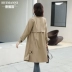 Áo gió nữ dài phần 2019 xuân hè mới Hàn Quốc giản dị buông đôi áo dài thời trang nữ - Trench Coat Trench Coat