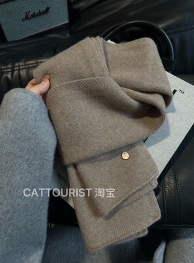 CAT TOURIST秋冬氛围感100%羊毛围巾女韩系加厚保暖针织毛线围脖