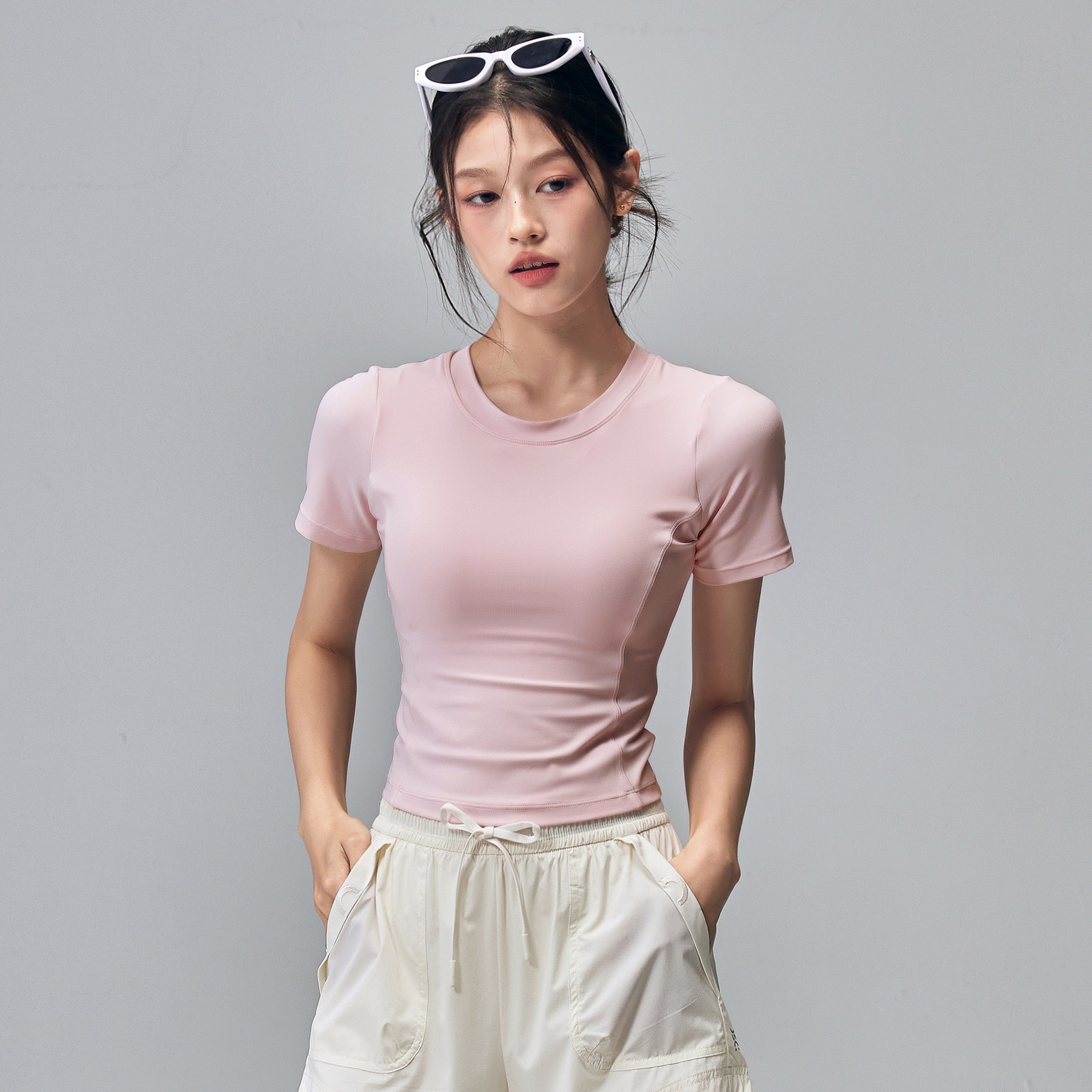 瑜伽服短袖女带胸垫美背运动上衣普拉提训练T恤跑步健身衣外穿夏,淘宝优惠券,粉丝福利购,淘宝优惠卷