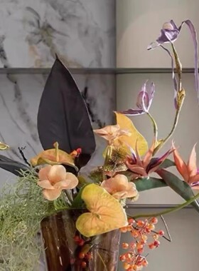 轻奢客厅餐桌绿植花束仿真花摆件