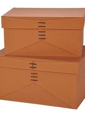 衣帽间皮质收纳箱衣柜装饰品摆件