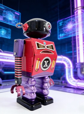 复古工业风铁艺机器人模型摆件