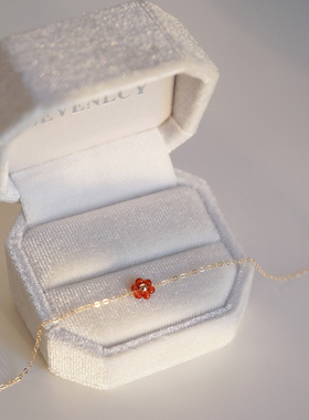 「花与爱丽丝」天然红玛瑙14k包金手链女小众叠搭精致新年手饰冬