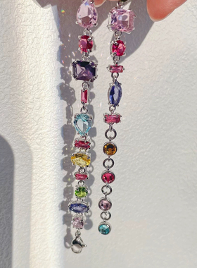 彩色华子水晶糖果手链流光溢彩水晶彩虹色手链手镯