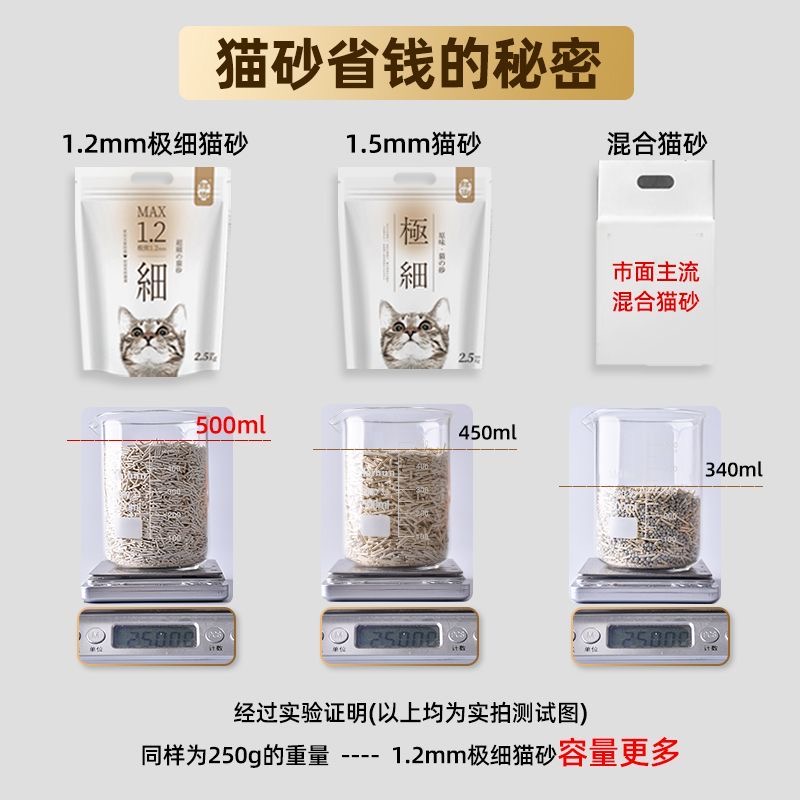 【鲜御】1.2mm原味豆腐猫砂 原料可食 清淡 除臭几乎无尘2.5kg袋