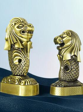 新加坡鱼尾狮合金模型摆件