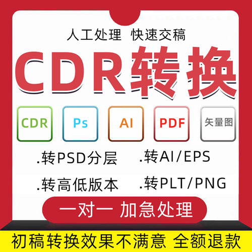 cdr2025高转/降x8/x4低版本ai/psd分层/pdf/plt/jpg/png/ac6格式 - 图0