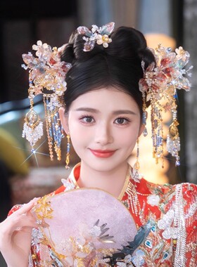水凝滴胶花朵新中式新娘头饰