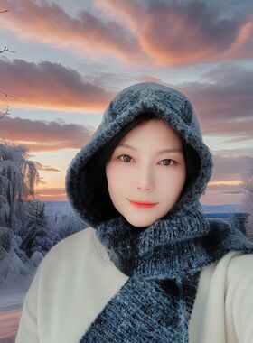 披肩拉法帽韩国新款针织毛线帽