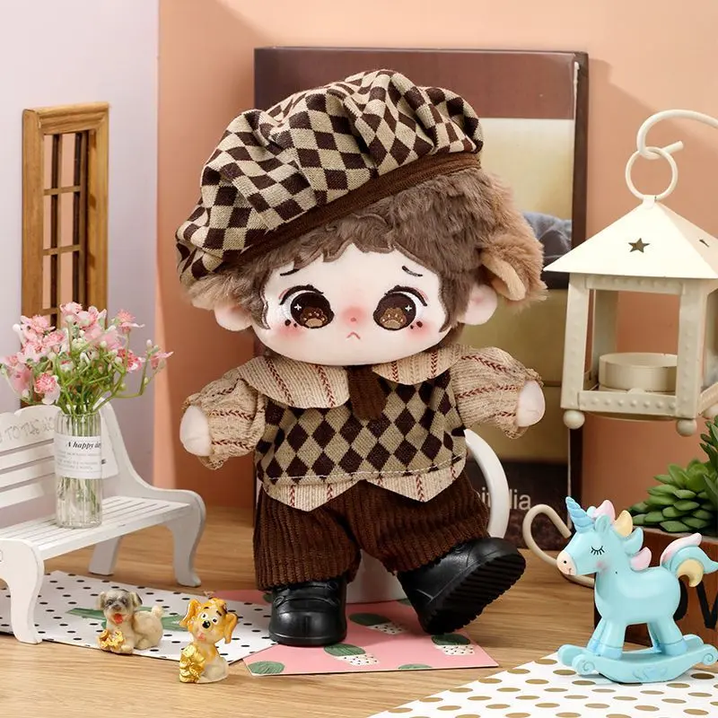 玩偶公仔换装英伦风娃衣棉花娃娃衣服20cm10cm套装复古学院风毛绒 - 图1