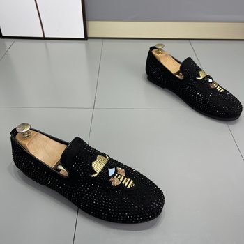 Spring and summer pointed-toe lazy Loaf diamond shoes, casual slip-on shoes for young men, Kuaishou Internet celebrity ເກີບຜູ້ຊາຍ trendy